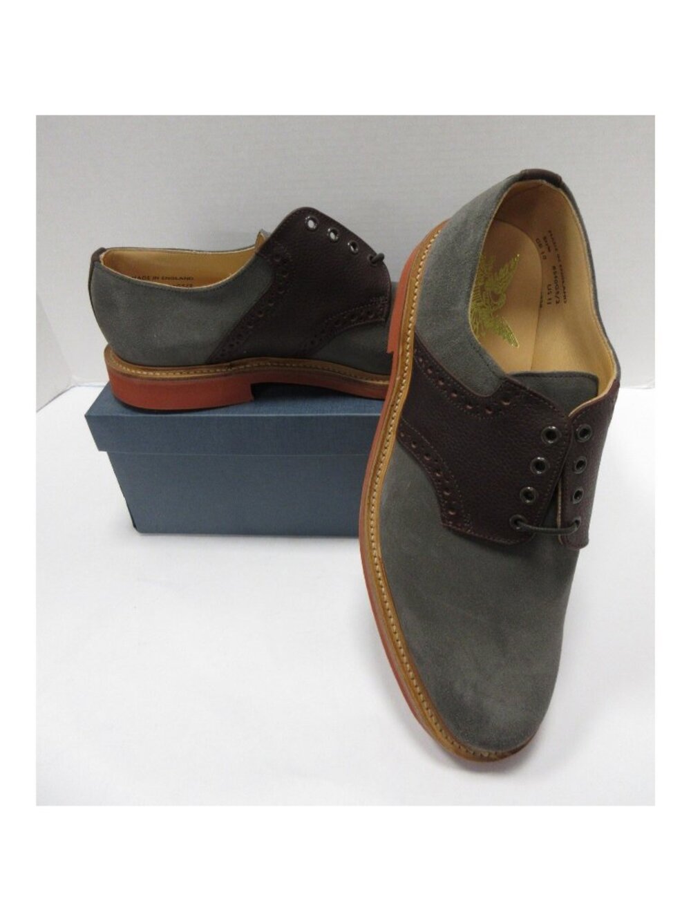 Mark McNairy Shoes 11 Gray New Amsterdam Saddle Oxford Suede Leather *